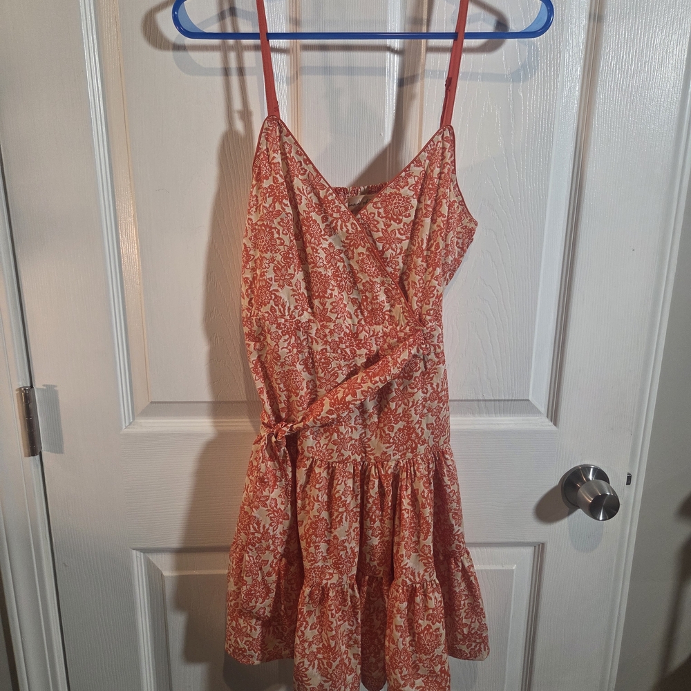 Band of The Free Dress Multi Tiered Floral Faux Wrap Babydoll Mini - Picture 2 of 7